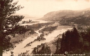 Oregon, Real Photo View From Crown Point Columbia Highway RPPC Vintage Postcard