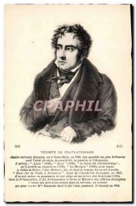 Old Postcard Vicomte de Chateaubriand Writer