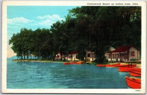 Ohio OH, Indian Lake, Cottonwood Resort, Boat Parking, Nature, Vintage Postcard