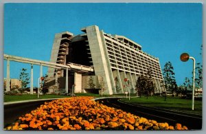 Postcard Walt Disney World FL c1970s Contemporary Resort Monorail 01110252