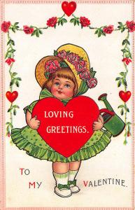 To My Valentine Loving Greetings Hearts No 406 Postcard