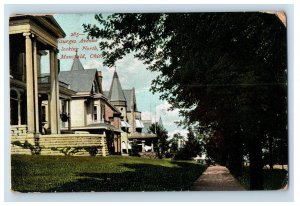 C1910's Sturges Avenue Looking North Mansfield, Ohio. Postcard F86E