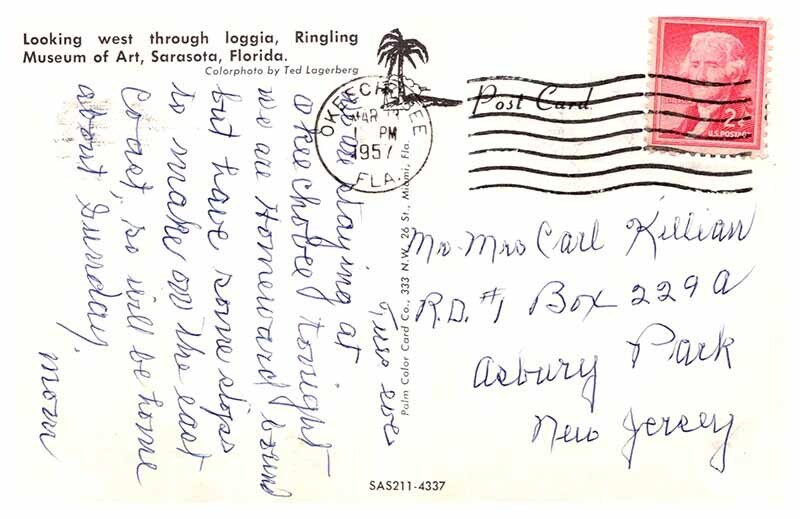 Postcard MUSEUM SCENE Sarasota Florida FL AS4246