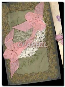 Old Postcard Fancy Embroidery Bonnet