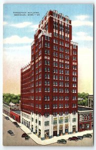 1930s MERIDIAN MISSISSIPPI THREEFOOT BUILDING AERIAL UNPOSTED POSTCARD P3358