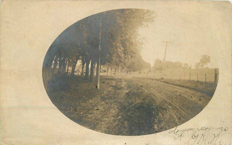 C-1905 Perry Oklahoma Frame Like Rural Road RPPC Photo Postcard 20-6491