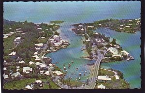 P1492 vintage unused air view flatt,s inlet harrington sound bermuda