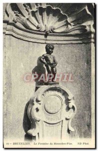 Old Postcard Brussels Manneken Pis fountain