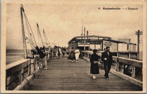 Belgium Blankenberge L'Estacade Vintage Postcard C049