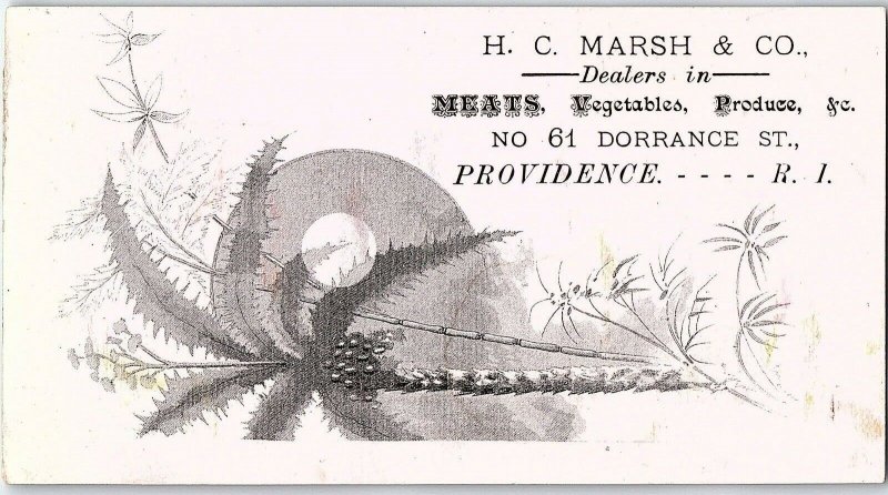 Lot of 4 1870's H.C.Marsh & Co Engraved Meats Tropical Victorian Trade Card P121