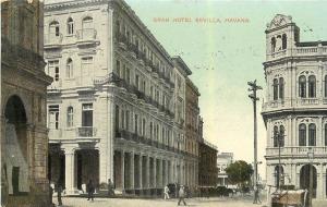 Partial 1910 Havana Postcard On Gran Hotel Seville Divided Back Postcard
