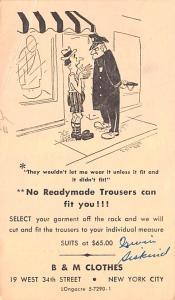 B & M Clothes Advertising 1948 