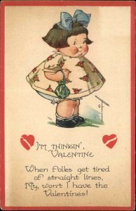 A/S TWELVETREES VALENTINE Chubby Little Girl w Purse c1910 Postcard