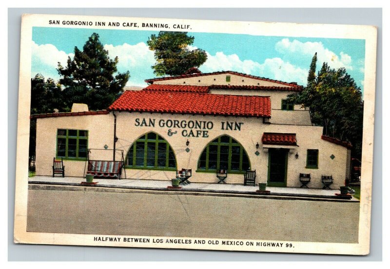 Vintage 1920's Advertising Postcard San Gorgonio Inn & Café Banning California