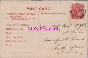 Genealogy Postcard -Sergeant Blyth, S.A.C. Amersfoort Trans, South Africa GL2224