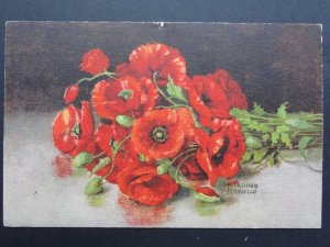 Poppy Postcard: POPPIES c1932 Art by MIACHINO GARCELLO - Inc Donation to R.B.L.