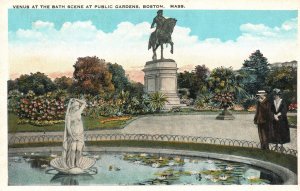 Vintage Postcard Venus at the Beach Scene Public Garden Boston Massachusetts MA