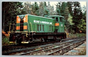 Belfast & Moosehead Lake Railway RR Railroad Train Locomotive  Postcard