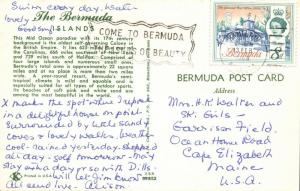 Bermuda Islands, MAP Postcard (1968) Stamp