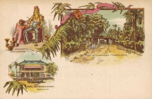 Indonesia Tjisokan Tjiandjoer Hotel Batavia Javaanse Bruidegom Litho 04.85