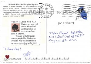 US Illinois, Alton. Lincoln-Douglas Square. Used with postage. Nice