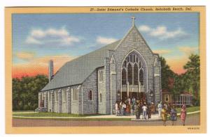 St Edmund's Catholic Church Rehoboth Beach Delaware linen postcard