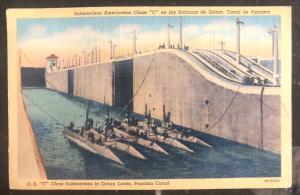 Mint USA Canal Zone  Picture Postcard US C Class Submarines In Gatun Locks