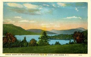 NY - Lake George. Spruce, Sugar Loaf and Black Mountains