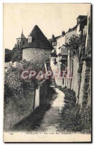 Old Postcard Avallon A corner of the ramparts