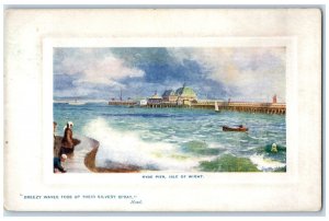 c1910 Ryde Pier Isle of Wight England Breezy Waves Oilette Tuck Art Postcard