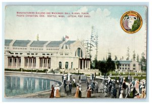 1909 Manufacturers Building and Machinery Hall, Yukon AK Expo Postcard
