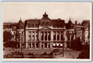 Bucharest Romania Postcard Carol I University Foundation c1930's RPPC Photo