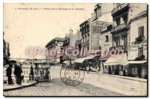 Postcard Old Place Saumur From Bilange And The Theater