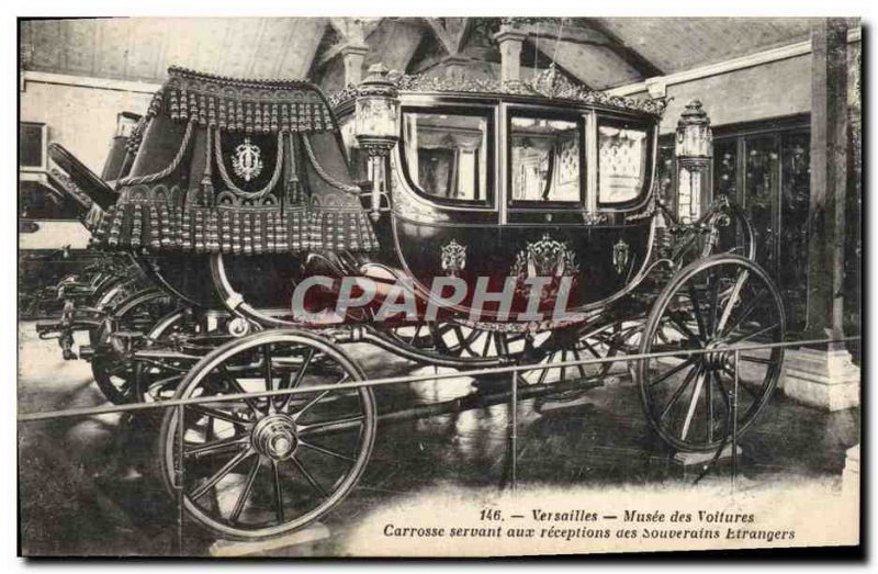 Old Postcard Versailles Carriage Museum of Cars used for receptions of foreig...