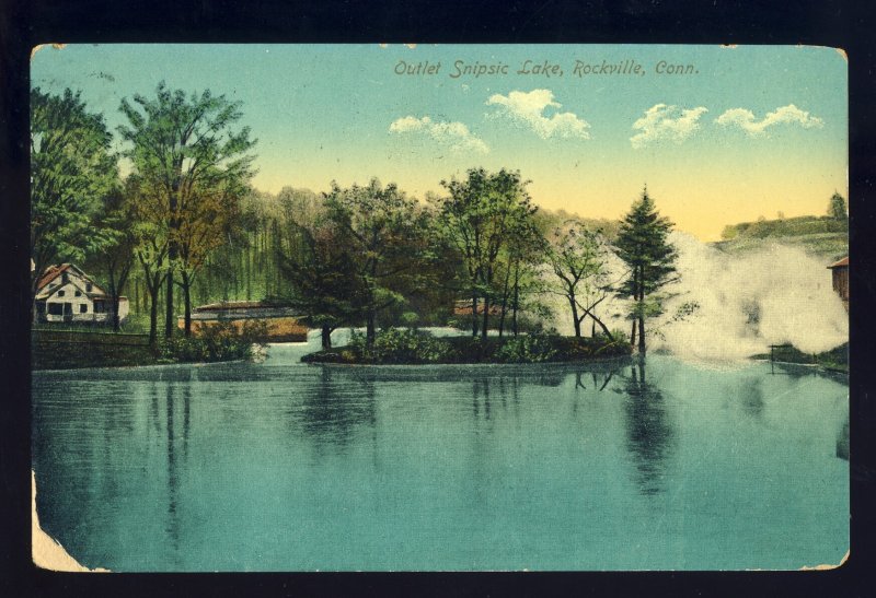 Rockville, Connecticut/CT/Conn Postcard, Outlet Of Snipsic Lake