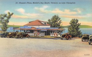 Mallett's Bay Beach Vermont Nourse's Place Trading Post Vintage Postcard AA57562