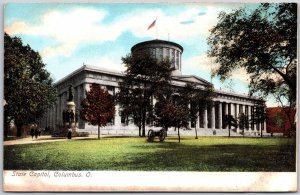 Columbos OH-Ohio, State Capitol, Government Building Grounds & Trees, Postcard