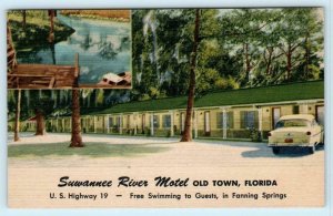 OLD TOWN, Florida FL ~ Roadside SUWANNEE RIVER MOTEL 1959 Dixie County Postcard