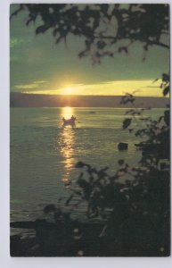 Sunset On The Mersey River, Nova Scotia, Vintage Chrome Postcard