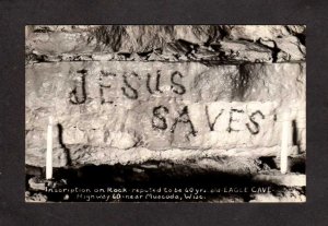 WI Jesus Saves Eagle Cave Hwy 60 Muscoda Wisconsin RPPC RP Real Photo Postcard