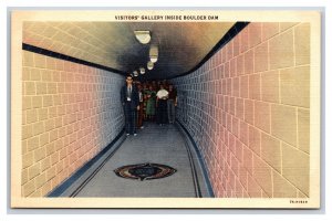 Visitors Gallery Boulder Hoover Dam Boulder City Nevada NV UNP Linen Postard V4