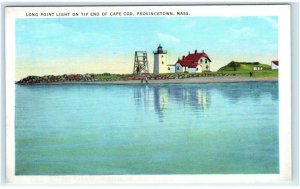 PROVINCETOWN, MA Massachusetts ~ Cape Cod LONG POINT LIGHT c1920s Postcard