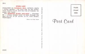 SULTAN WASHINGTON SPADA LAKE~CULMBACK DAM~MORNING GLORY SPILLWAY POSTCARD 1960s