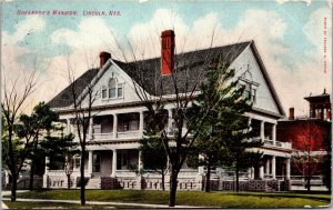 Vtg Lincoln Nebraska NE Governor's Mansion 1910s Old View Postcard