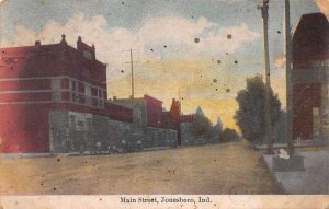 Jonesboro Indiana Main Street Hand Colored, Spots on Front Vintage PC U2663