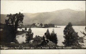 Lake George New York NY Sabbath Day Point Bird's Eye View Vintage RPPC PC