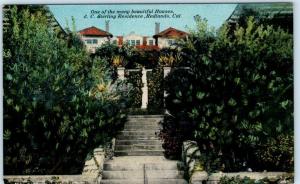 REDLANDS, California  CA   Beautiful Homes C. STERLING RESIDENCE c1910s Postcard