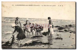 Langrune sur Mer Old Postcard The bath of toddlers (children beach)