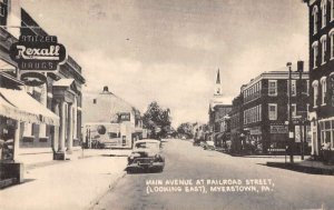 Myerstown Pennsylvania looking east Main Ave at Railroad St antique pc ZD549808