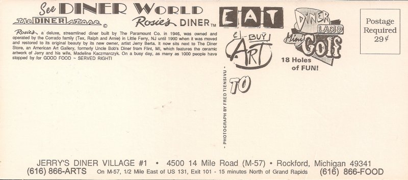 DINER, Rockford, MI, Long Format, Night View, Diner World, Art Deco, Roadside